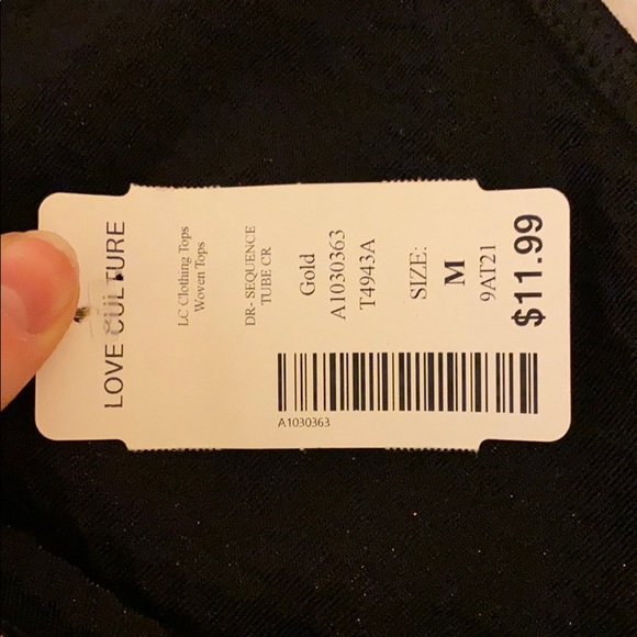 Love Culture gold sparkly tube top - Picture 5 of 5